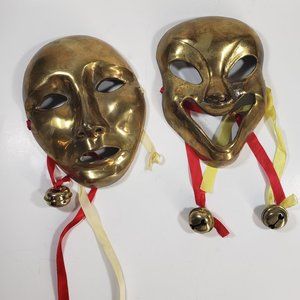 Vintage Brass Comedy Tragedy Masks